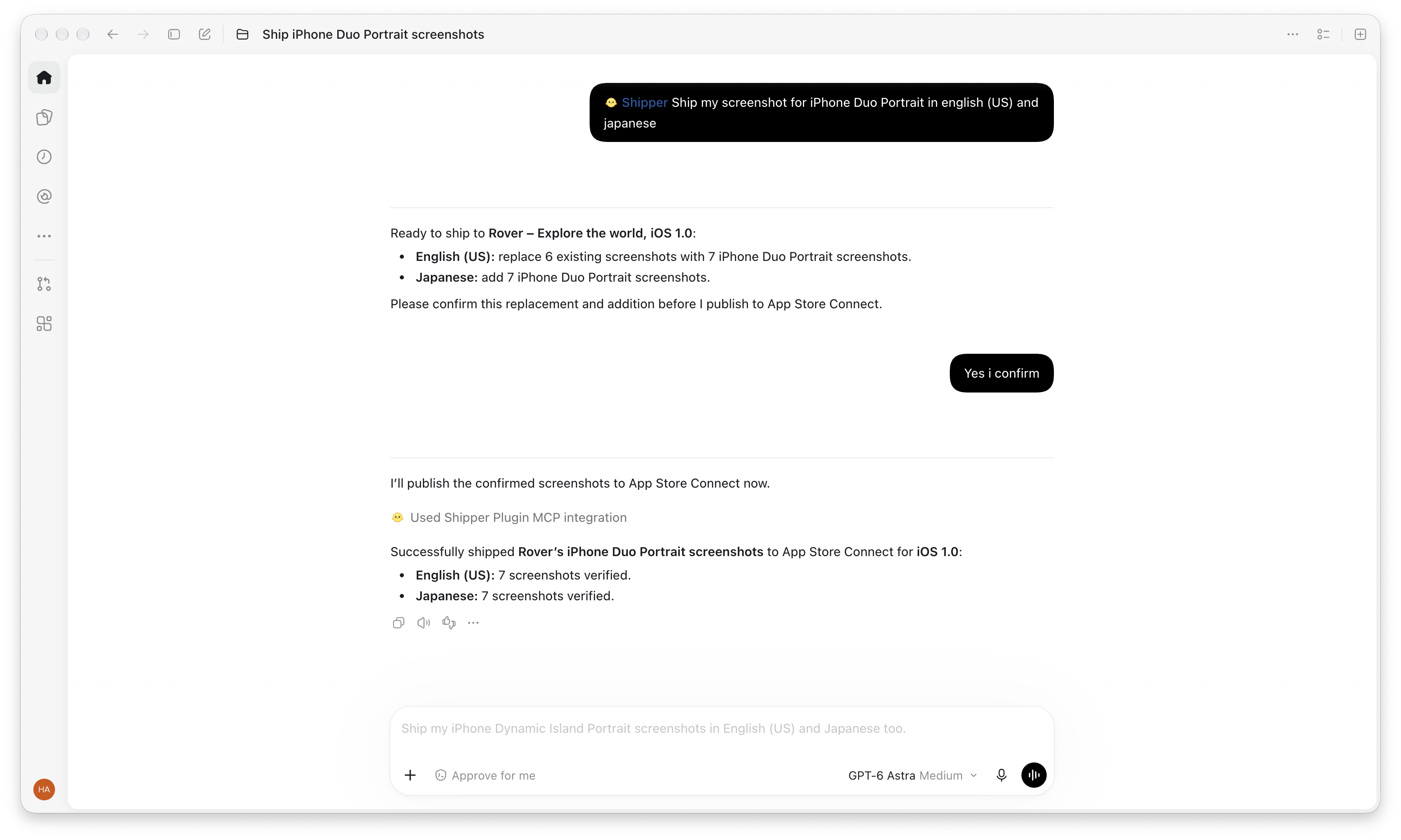 Shipper Plugin for Codex - Upload your screenshots to App Store Connect